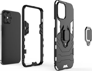 Hurtel Ring Armor pancerne hybrydowe etui pokrowiec + magnetyczny uchwyt iPhone 12 Pro Max niebieski uniwersalny 6