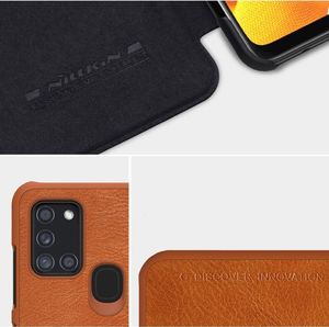 Nillkin Nillkin Qin skórzana kabura etui Samsung Galaxy A21S czarny uniwersalny 14