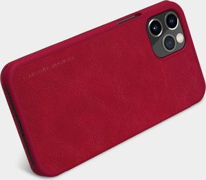 Nillkin Nillkin Qin skórzana kabura etui iPhone 12 Pro / iPhone 12 czerwony uniwersalny 16