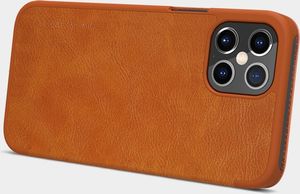 Nillkin Qin skórzana kabura etui iPhone 12 Pro Max brązowy uniwersalny 11