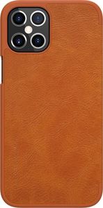 Nillkin Qin skórzana kabura etui iPhone 12 Pro Max brązowy uniwersalny 2