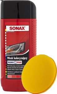 Sonax ZESTAW:Sonax Nano wosk koloryzujący - Czerwony 250ml + Aplikator do nakładania uniwersalny (6903-uniw) - 6903-uniw 1