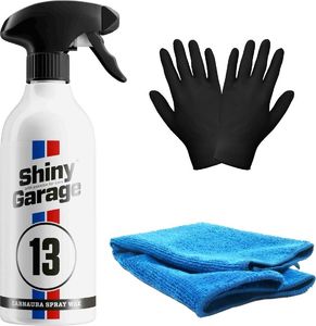Shiny Garage Zestaw: Carnauba Spray Wax Shiny Garage 500ml + mikrofibra i rękawiczki uniwersalny 1