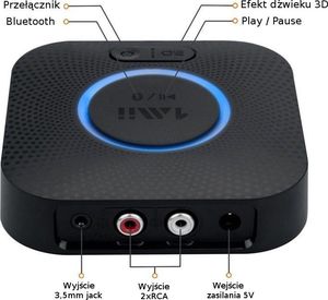 System przekazu sygnału AV 1Mii Odbiornik Bluetooth 5.0 1Mii B06 Plus aptX 50m 7
