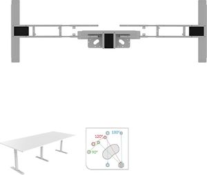 Biurko Spacetronik Szare 192 cm x 130 cm 2