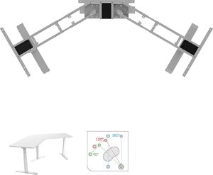 Biurko Spacetronik Szare 192 cm x 130 cm 4