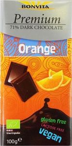 BONVITA Czekolada premium gorzka 71% z kawałkami pomarańczy bez laktozy, bezglutenowa (na napoju ryżowym) BIO 100 g - Bonvita 1