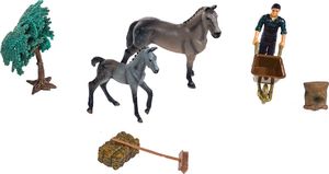 Figurka Pepco 2 koniki z figurką i akcesoriami Konik szary 3