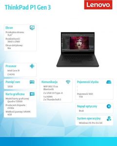 Laptop Lenovo ThinkPad P1 G3 (20TH0019PB) 6
