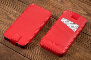 moVear moVear pocketCase C+ Skórzane Etui Wsuwka do iPhone 11 Pro Max / 11 oraz innych smartfonów o zbliżonych wymiarach | Skóra Nappa, Czerwony Standard 5