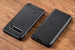 moVear moVear flipSide S Skórzane Etui do Samsung Galaxy S10 | Skóra Gładka | Pokrowiec slim z klapką, Czarny Standard 11