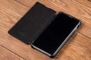 moVear moVear flipSide S Skórzane Etui do Samsung Galaxy S10 | Skóra Gładka | Pokrowiec slim z klapką, Czarny Standard 7