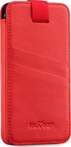 moVear moVear pocketCase C+ Skórzane Etui Wsuwka do Smartfon / Telefon rozmiar M (ok 145 x 71 x 8mm) oraz innych smartfonów o zbliżonych wymiarach | Skóra Nappa, Czerwony Standard 3