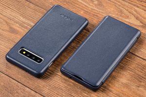 moVear moVear flipSide S Skórzane Etui do Samsung Galaxy S10 | Skóra Nappa | Pokrowiec slim z klapką, Granatowy Standard 11