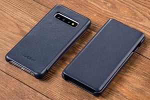 moVear moVear flipSide S Skórzane Etui do Samsung Galaxy S10 | Skóra Nappa | Pokrowiec slim z klapką, Granatowy Standard 5