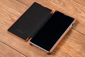 moVear moVear flipSide S Skórzane Etui do Samsung Galaxy S10 | Skóra Nappa | Pokrowiec slim z klapką, Jasnobrązowy Standard 7