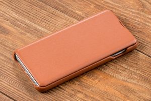 moVear moVear flipSide S Skórzane Etui do Samsung Galaxy S10 | Skóra Nappa | Pokrowiec slim z klapką, Jasnobrązowy Standard 9