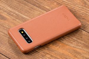 moVear moVear flipSide S Skórzane Etui do Samsung Galaxy S10 | Skóra Nappa | Pokrowiec slim z klapką, Jasnobrązowy Standard 10