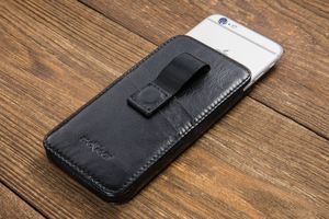 moVear moVear pocketCase C+ Skórzane Etui Wsuwka do Smartfon / Telefon rozmiar L (ok 160 x 79 x 8mm) oraz innych smartfonów o zbliżonych wymiarach | Skóra Vintage , Czarny Standard 7