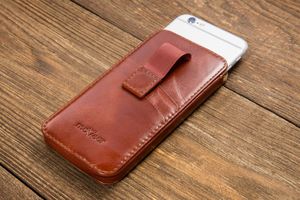 moVear moVear pocketCase C+ Skórzane Etui Wsuwka do Smartfon / Telefon rozmiar L (ok 160 x 79 x 8mm) oraz innych smartfonów o zbliżonych wymiarach | Skóra Vintage , Brązowy Standard 7