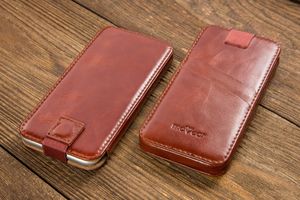 moVear moVear pocketCase C+ Skórzane Etui Wsuwka do Smartfon / Telefon rozmiar S (ok 140 x 68 x 8mm) oraz innych smartfonów o zbliżonych wymiarach | Skóra Vintage , Brązowy Standard 8