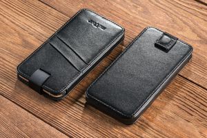 moVear moVear pocketCase C+ Skórzane Etui Wsuwka do Smartfon / Telefon rozmiar S (ok 140 x 68 x 8mm) oraz innych smartfonów o zbliżonych wymiarach | Skóra Gładka, Czarny Standard 6