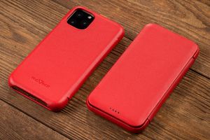 moVear moVear flipSide S Skórzane Etui do Apple iPhone 11 Pro | Skóra Nappa | Pokrowiec slim z klapką, Czerwony Standard 5