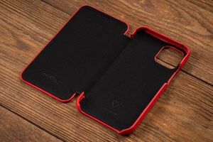 moVear moVear flipSide S Skórzane Etui do Apple iPhone 11 Pro | Skóra Nappa | Pokrowiec slim z klapką, Czerwony Standard 6
