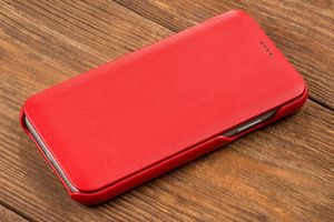 moVear moVear flipSide S Skórzane Etui do Apple iPhone 11 | Skóra Nappa | Pokrowiec slim z klapką, Czerwony Standard 11