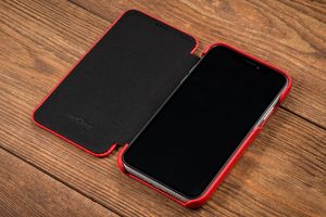 moVear moVear flipSide S Skórzane Etui do Apple iPhone 11 | Skóra Nappa | Pokrowiec slim z klapką, Czerwony Standard 7