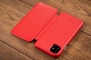 moVear moVear flipSide S Skórzane Etui do Apple iPhone 11 | Skóra Nappa | Pokrowiec slim z klapką, Czerwony Standard 8