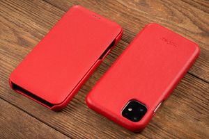 moVear moVear flipSide S Skórzane Etui do Apple iPhone 11 | Skóra Nappa | Pokrowiec slim z klapką, Czerwony Standard 10