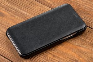 moVear moVear flipSide S Skórzane Etui do iPhone 11 / 11 Pro Max | Skóra Gładka | Pokrowiec slim z klapką, Czarny Standard 9