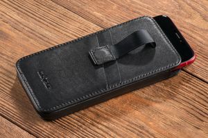 moVear moVear pocketCase C+ Skórzane Etui Wsuwka do iPhone 8/7/6 Plus oraz innych smartfonów o zbliżonych wymiarach | Skóra Nappa, Czarny Standard 15