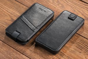 moVear moVear pocketCase C+ Skórzane Etui Wsuwka do iPhone 8/7/6 Plus oraz innych smartfonów o zbliżonych wymiarach | Skóra Nappa, Czarny Standard 6