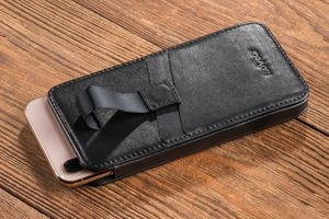 moVear moVear pocketCase C+ Skórzane Etui Wsuwka do iPhone 8/7/6 Plus oraz innych smartfonów o zbliżonych wymiarach | Skóra Nappa, Czarny Standard 9