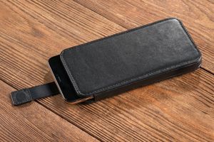 moVear moVear pocketCase C+ Skórzane Etui Wsuwka do iPhone 8/7/6 Plus oraz innych smartfonów o zbliżonych wymiarach | Skóra Nappa, Czarny Standard 10