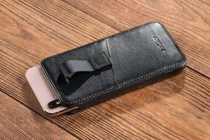 moVear moVear pocketCase C+ Skórzane Etui Wsuwka do iPhone 8/7/6 Plus oraz innych smartfonów o zbliżonych wymiarach | Skóra Gładka, Czarny Standard 8