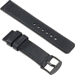 moVear Polski Elegancki Skórzany pasek 24mm do zegarka / smartwatcha | Czarny moVear uBand C1, rozmiar M/L Standard 1