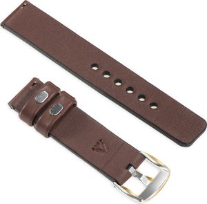 moVear Polski Elegancki Skórzany pasek 22mm rozmiar M/L do zegarka / smartwatcha | Brązowy moVear uBand S1 Standard 2