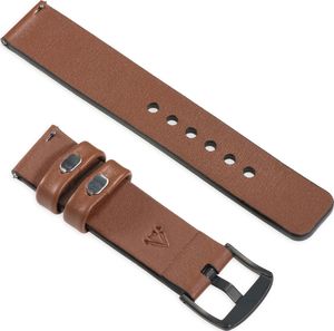 moVear Polski Elegancki Skórzany pasek 22mm rozmiar M/L do zegarka / smartwatcha | Brązowy moVear uBand S1 Standard 2