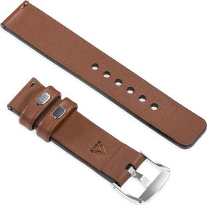 moVear Polski Elegancki Skórzany pasek 22mm rozmiar M/L do zegarka / smartwatcha | Brązowy moVear uBand S1 Standard 2