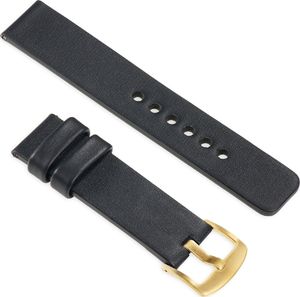 moVear Polski Elegancki Skórzany pasek 18mm rozmiar M/L do zegarka / smartwatcha | Czarny moVear uBand S1 Standard 1