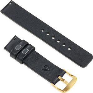 moVear Polski Elegancki Skórzany pasek 20mm rozmiar M/L do zegarka / smartwatcha | Czarny moVear uBand S1 Standard 2