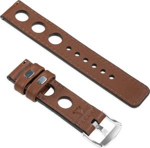 moVear Polski Elegancki Skórzany pasek 24mm, rozmiar M/L do zegarka / smartwatcha | Brązowy moVear uBand R1 Standard 2