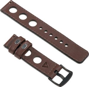 moVear Polski Ekskluzywny Skórzany pasek 22mm do Huawei Watch GT / GT 2 46mm | Brązowy moVear uBand R1 (Rally) Standard 2