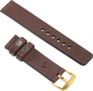 moVear Polski Elegancki Skórzany pasek 20mm do Samsung Galaxy Watch 3 41mm / Active 2 / 1 | Brązowy moVear uBand S1 Standard 2