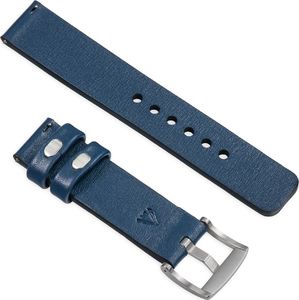 moVear Polski Elegancki Skórzany pasek 22mm rozmiar M/L do zegarka / smartwatcha | Granatowy moVear uBand S1 Standard 2