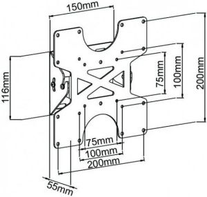 Techly Uchwyt ścienny ICA-LCD 113-BK 17'' - 37'' 4