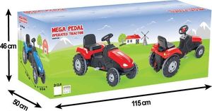 Woopie Traktor Mega Na Pedały Czerwony 4